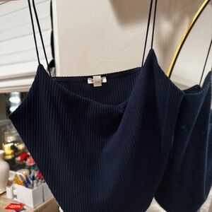 Garage Navy Blue Ribbed Camisole